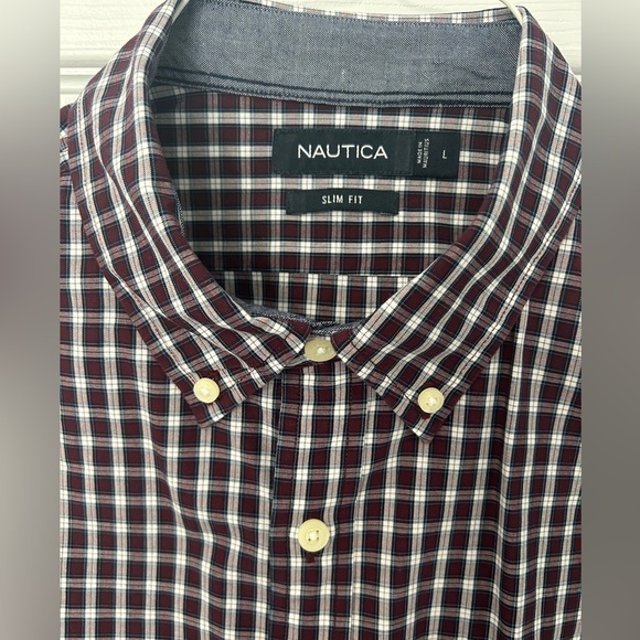 Men’s Nautica Long Sleeve Slim Fit Dress Shirt size large - Picture 1 of 3